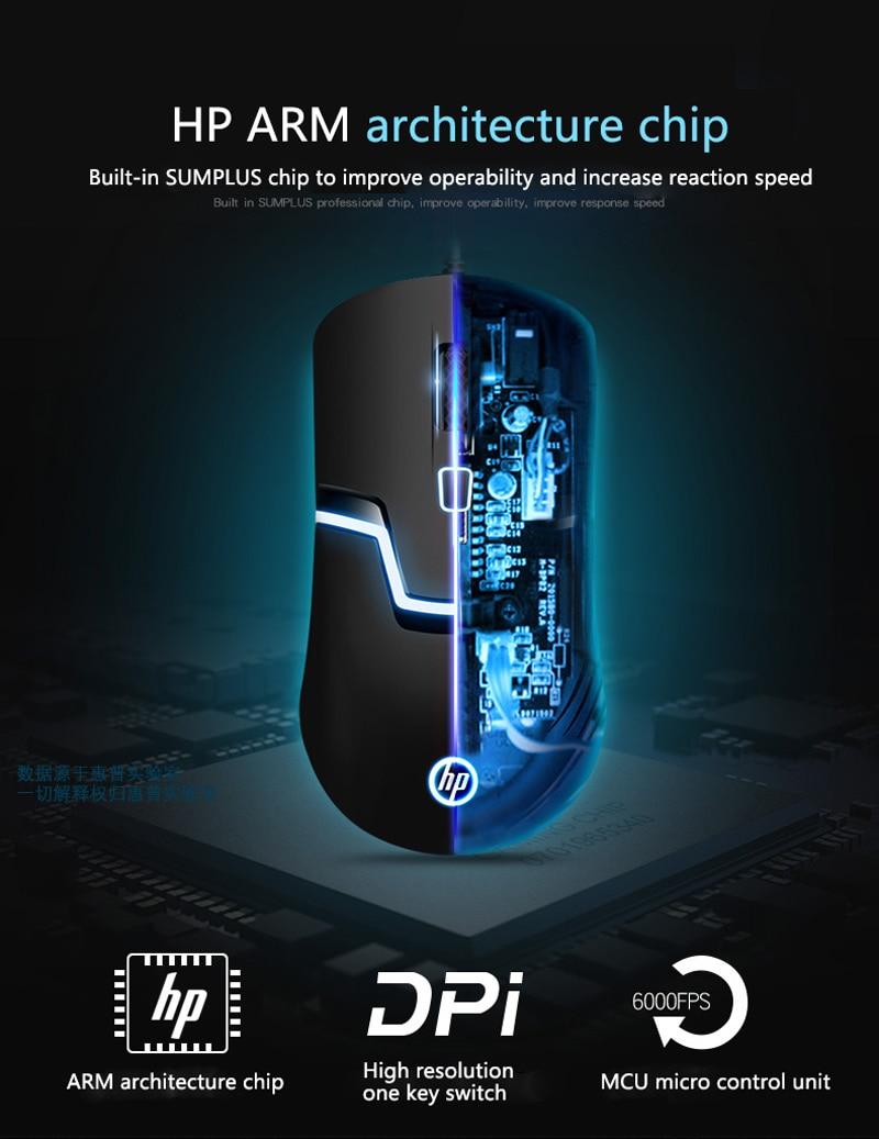  HP M100 Gaming Oyuncu Mouse 1600 DPI Kablolu Işıklı Mouse 