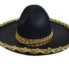 Altın Renk Şeritli Meksika Mariachi Latin Şapkası 55 cm Çocuk (2818)