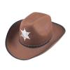 Çocuk Kovboy Şapkası - Vahşi Batı Kovboy Şerif Şapkası Kahve Renk (2818)