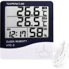 Dijital Termometre Isı Sıcaklık Nem Ölçer Saat Alarm (2818)