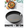 Emaye Fırın Tepsisi Siyah - Yuvarlak Emaye Fırın Tepsisi 38 Cm