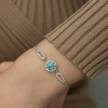 Findit Gümüş Aquamarine Bayan Bileklik