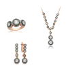 Findit Gümüş Beyaz Taşlı Bayan Set GMS-ST2610004