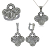 Findit Gümüş Çiçek Bayan Set GMS-ST0470511