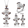 Findit Gümüş Çiçek Bayan Set GMS-ST1160064