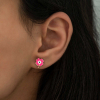 Findit ​Gümüş Fosforlu Pembe Yonca Küpe