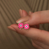Findit ​Gümüş Fosforlu Pembe Yonca Küpe