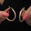 Findit Gümüş Gold 3 mm Burgu Şarnel Küpe