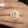 Findit Gümüş Gold Allah Yazılı Kadın Kolye