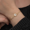 Findit Gümüş Gold Baget Taşlı Kadın Bileklik GMS-T8700