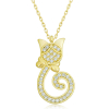 Findit Gümüş Gold Kedi Kadın Kolye
