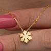 Findit Gümüş Gold Minimal Kar Tanesi Kadın Kolye