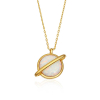 Findit Gümüş Gold Opal Taşlı Gezegen Bayan Kolye