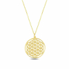 Findit ​​Gümüş Gold Yaşam Çiçeği Kolye