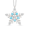 Findit Gümüş Işıklı Kutulu Aquamarine Taşlı Kar Tanesi Kadın Kolye
