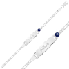 Findit Gümüş Mavi Boncuklu Plaka Çocuk Bileklik GMS-BR0460603