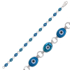 Findit Gümüş Oval Nazar Bayan Bileklik GMS-BR0460548