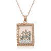 Findit Gümüş Rose Allah Yazılı Kadın Kolye GMS-T6598