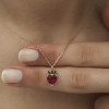 Findit ​Gümüş Rose Çilek Figür Meyve Kolye