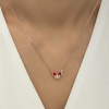 Findit Gümüş Rose Minimal Kelebek Bayan Kolye GMS-T5954