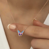 Findit Gümüş Rose Minimal Kelebek Bayan Kolye GMS-T5956
