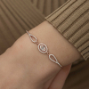 Findit Gümüş Rose Oval Baget Bileklik