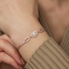 Findit Gümüş Rose Oval Baget Bileklik