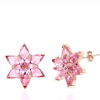 Findit Gümüş Rose Pembe Lotus Çiçeği Çivili Kadın Küpe
