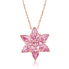 Findit Gümüş Rose Pembe Lotus Çiçeği Kolye GMS-T4998