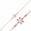 Findit Gümüş Rose Pembe Lotus Çiçeği Bileklik