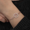 Findit ​Gümüş Rose Renkli Yaşam Çiçeği Kadın Bileklik