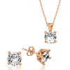 Findit ​Gümüş Rose Tek Taş İkili Set