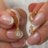 Findit Gümüş Sallantılı Gold Damla Kadın Küpe