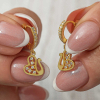 Findit Gümüş Sallantılı Gold Kuğu Kadın Küpe