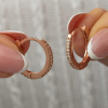 Findit Gümüş Zirkon Taşlı Rose Oval Küpe