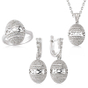 Findit Gümüş Zirkon Taşlı Oval Bayan Set