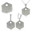 Findit Gümüş Zirkon Taşlı Altıgen Bayan Set GMS-ST0470516