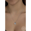Findit Swa rovski Crystal Taşlı Kare Gümüş Kadın Kolye GMS-T7633
