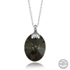 Findit Swa rovski Crystal Taşlı Oval Gümüş Kadın Kolye GMS-T7639