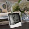 İç ve Dış Ortam Sıcaklığını Ölçebilen LCD Ekran Saat Göstergeli Alarmlı Nem Ölçer Termometre (2818)