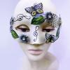Kelebek ve Çiçek İşlemeli Venedik Maskesi Siyah Renk 10x18 cm (2818)
