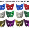 Maskeli Balo Partisi Görünümlü Retro Parti Gözlüğü 6 Renk 12 Adet (2818)
