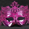 Metalik Fuşya Pembe Renk Masquerade Kelebek Simli Parti Maskesi 23x14 cm (2818)
