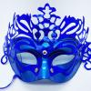 Metalize Ekstra Parlak Hologramlı Parti Maskesi Mavi Renk 23x14 cm (2818)