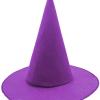 Mor Renk Keçe Cadı Şapkası Yetişkin Çocuk Uyumlu 35X38 cm (2818)