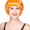 Neon Turuncu Renk Açık Turuncu Küt Parti Peruğu Kısa Takma Saç (2818)