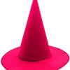 Pembe Fuşya Renk Keçe Cadı Şapkası Yetişkin Çocuk Uyumlu 35X38 cm (2818)