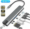 SENSEI TYP-C 8IN1 HDMI COK FONKSIYONLU USB 3.0 DOCK STATION (2818)