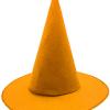 Turuncu Renk Keçe Cadı Şapkası Yetişkin Çocuk Uyumlu 35X38 cm (2818)